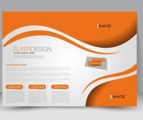 Orange header business ad template vector
