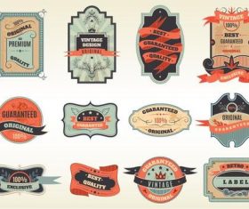 Orange vintage label vector