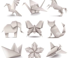 Origami icons vector