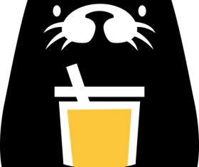 Otter drink logo vector