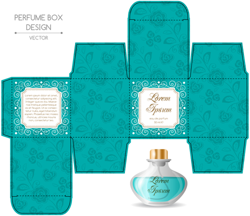 Packaging for perfumery in vector