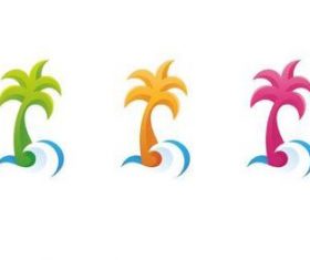 Palm beach logo template vector