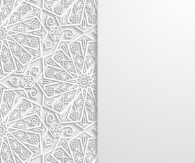 Paper cut flowers white ornaments vector