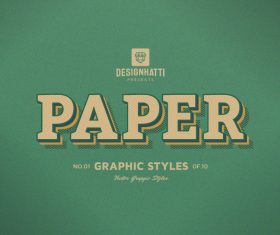 Paper graphic styles text styles vector