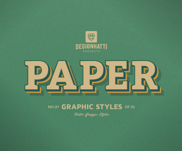 Paper graphic styles text styles vector