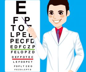 Pay attention to your eyesight cartoon illustration vector