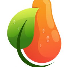 Pear fresh gradient colorful logo vector