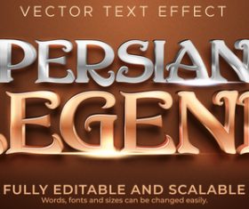 Persian legend editable font 3d vector