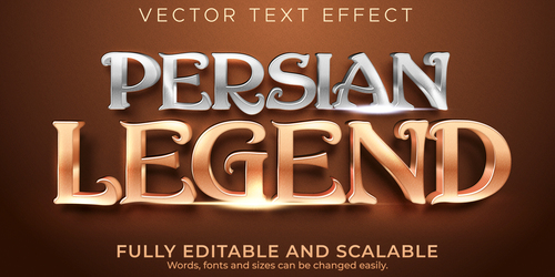 Persian legend editable font 3d vector