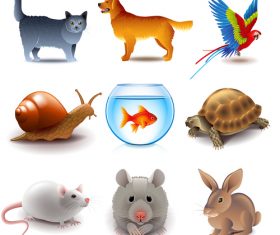 Pets icons vector