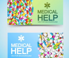 Pill banner advertising vector