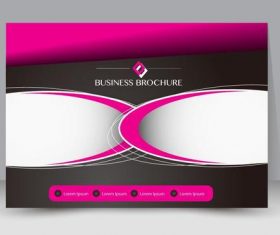 Pink and black geometric business brochure vector