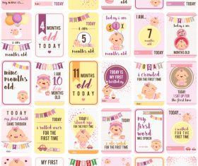 Pink baby card vector