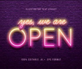 Pink bright 3d font editable text style effect vector
