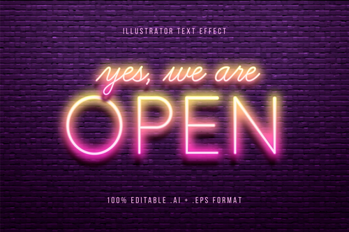 Pink bright 3d font editable text style effect vector