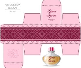 Pink packaging for perfumery in vector