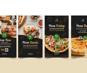 Pizza restaurant instagram stories vector