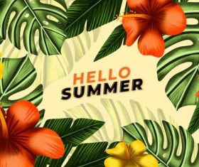Plant background summer card vector