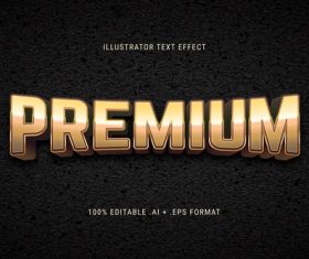 Premium 3d font editable text style effect vector