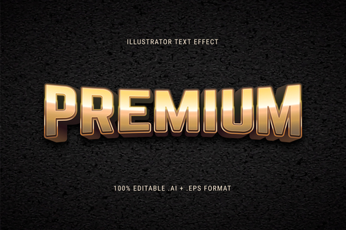 Premium 3d font editable text style effect vector