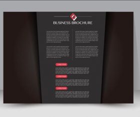 Pure black cover business brochure vector