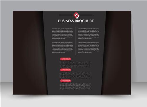 Pure black cover business brochure vector