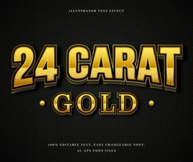 Pure gold 3d font editable text style effect vector