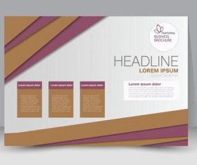 Purple and beige business brochure vector