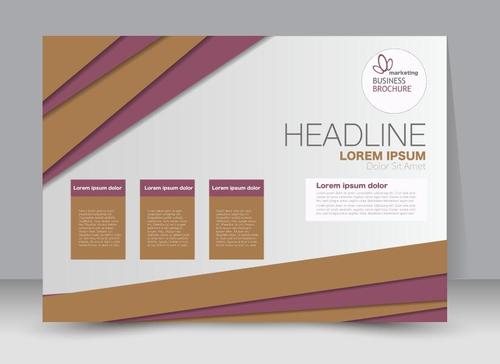 Purple and beige business brochure vector