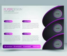 Purple and black business advertising template vector