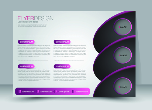 Purple and black business advertising template vector