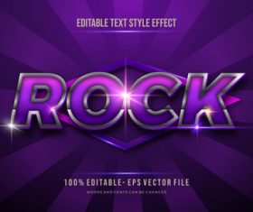 Purple rock editable font 3d vector