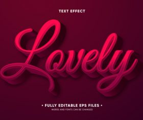 Red gradient 3d font editable text style effect vector