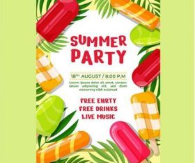 Refreshing summer party card vector