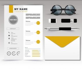 Resume template vector on white background