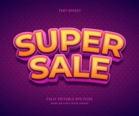 Sale 3d font editable text style effect vector