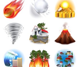 Scary natural disaster icon vector