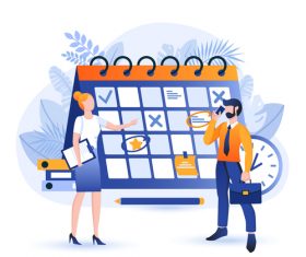 Schedule cartoon illustration vector