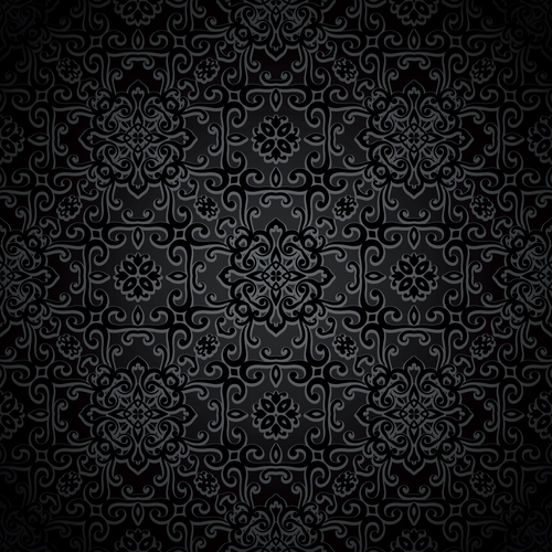 Seamless decorative pattern black background vector