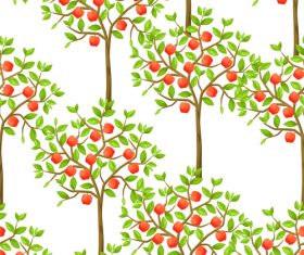 Seamless fruit tree background illustration vector