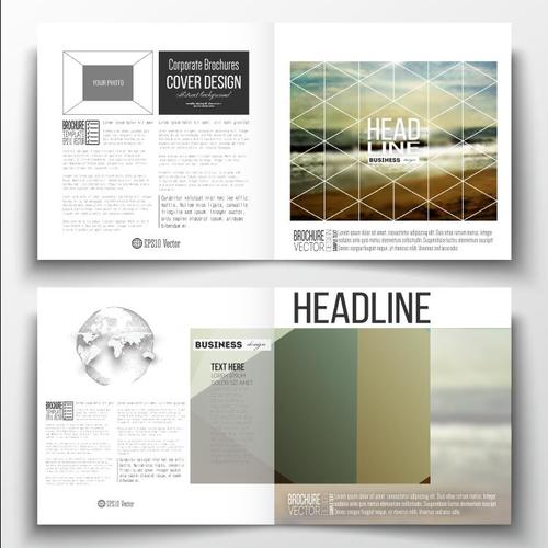 Seaside background business brochure template vector