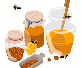 Seed and honey background vector