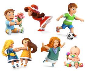 Set of childrens elements vector icons