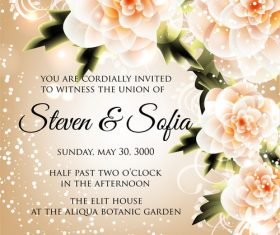Shiny beautiful wedding invitation card vector