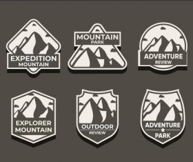 Silhouette adventure symbols vector set