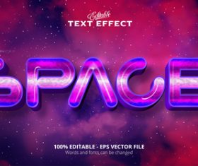 Space 3d effect text design vector