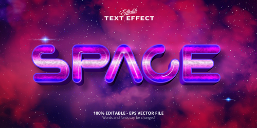 Space 3d effect text design vector