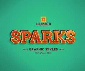Sparks graphic styles text styles vector