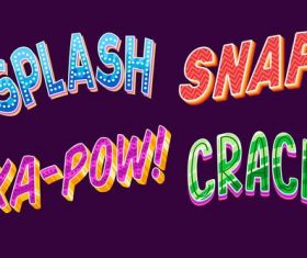 Splash catchwords lettering vector