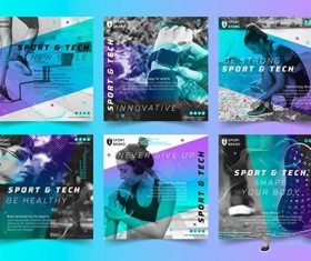 Sport and tech instagram posts vector